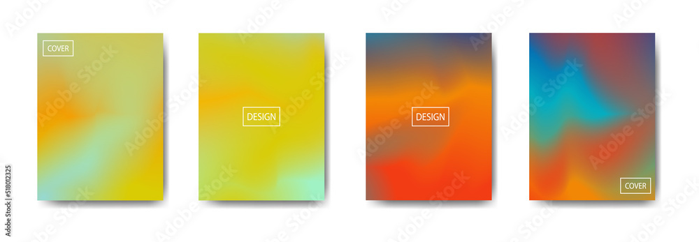 set of abstract background with beautiful gradation color, colorful background for poster flyer banner backdrop.vertical banner.cool fluid background vector illustration