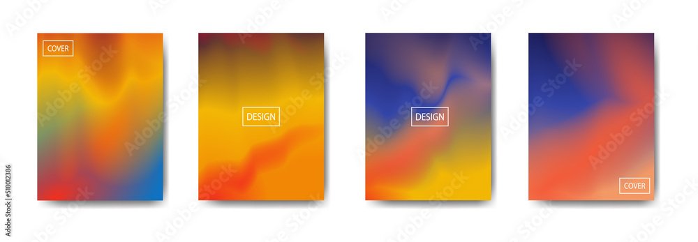 Naklejka premium set of abstract background with beautiful gradation color, colorful background for poster flyer banner backdrop.vertical banner.cool fluid background vector illustration