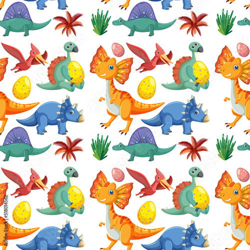 Cute dinosaur seamless pattern