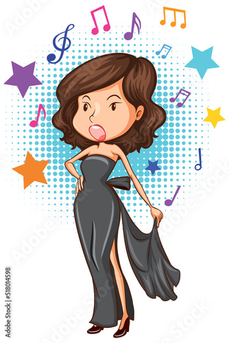 Female singer cartoon character