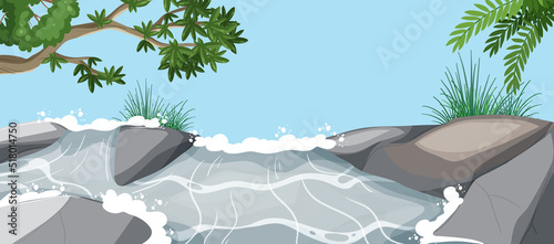 Rapid water flow nature scene