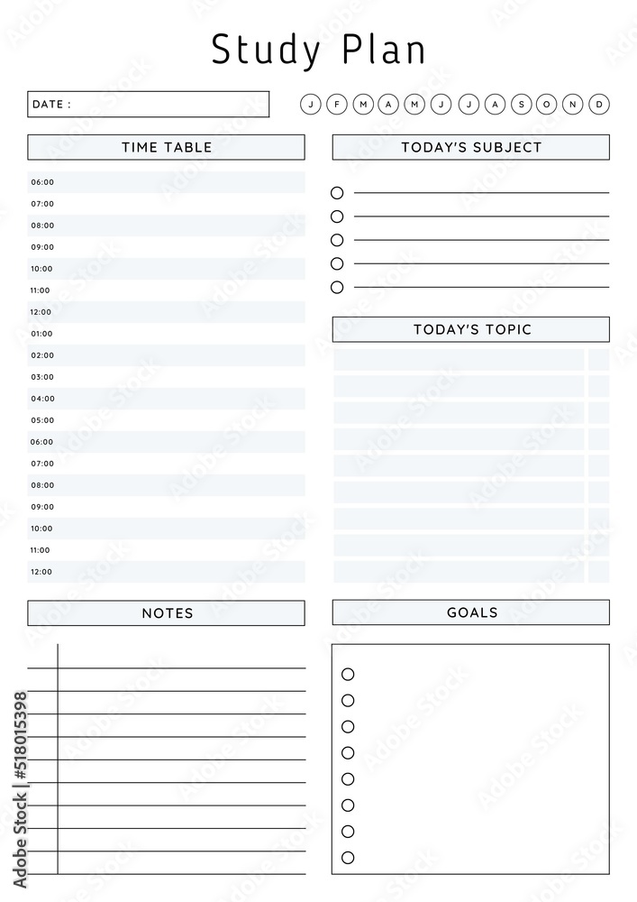 Study Plan Study Plan