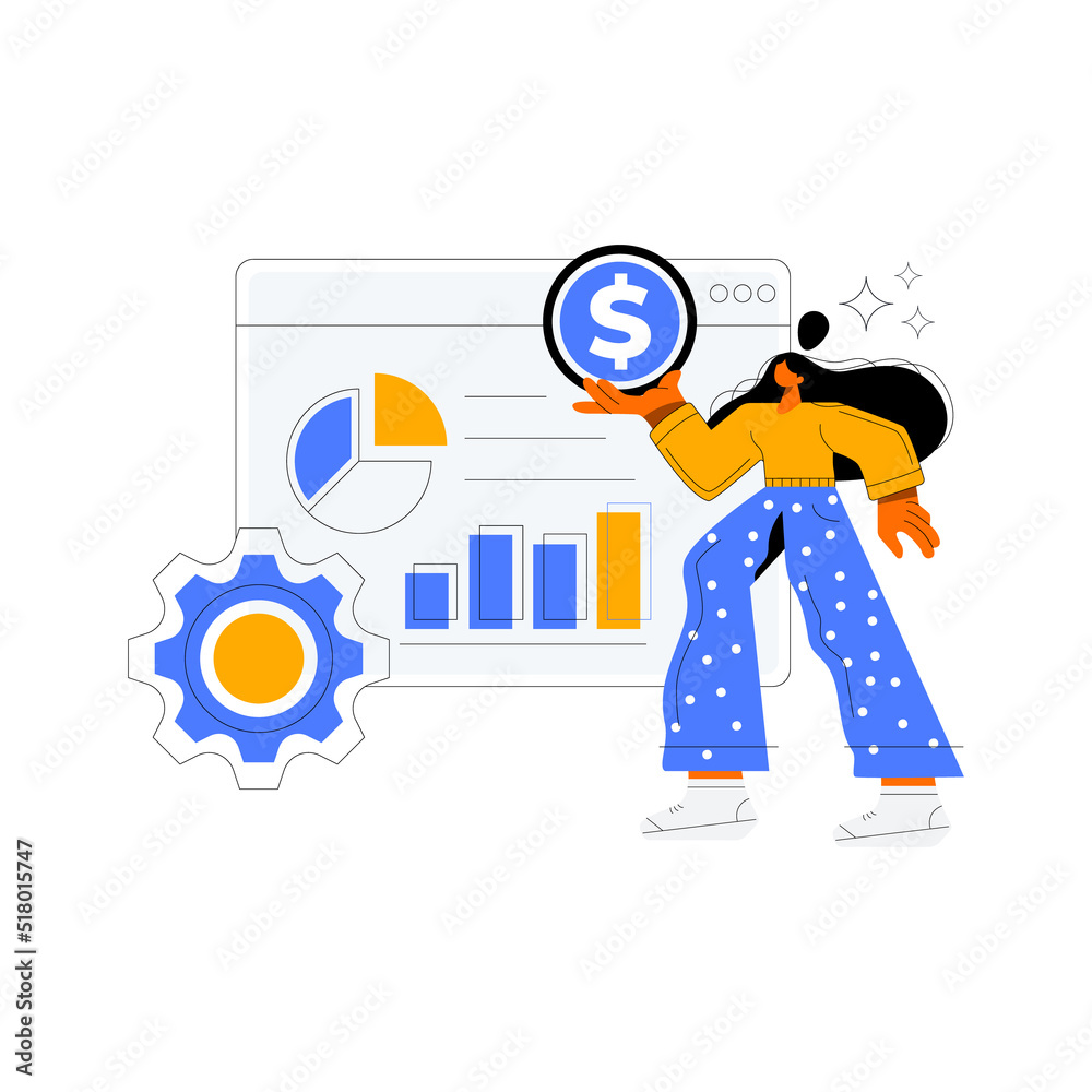 Investors with digital stock market graph, candlestick chart set. People traders investing money, finance in assets. Investment concept. Flat vector illustration isolated on white background