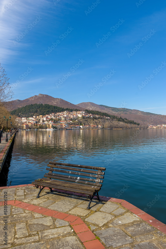 street view of Kastoria and the Lake Orestiada in north Greece. street view of Kastoria and the Lake Orestiada in north Greece.