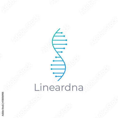 Modern and minimalist DNA logo design template, icon, and symbol