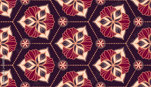 Geometric ethnic oriental pattern traditional Design for background,carpet,wallpaper,clothing,wrapping,Batik,fabric,Vector illustration.embroidery style.