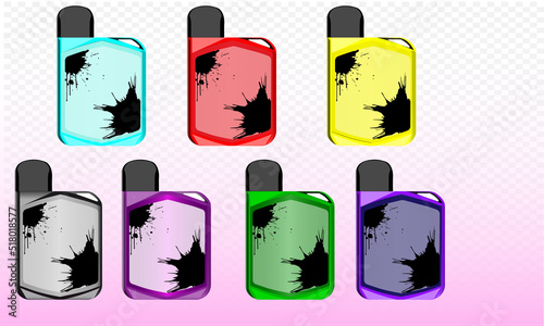 a set of e-cigarettes, colorful design inspiration vector