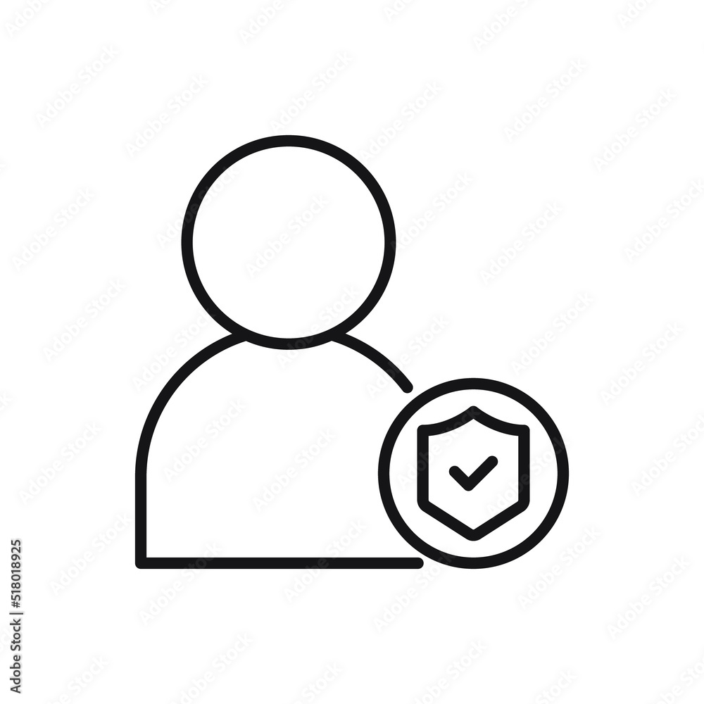 Editable User Shield Protection line icon. Vector illustration isolated on white background. using for website or mobile app Editable User Shield Protection line icon. Vector illustration isolated on white background. using for website or mobile app