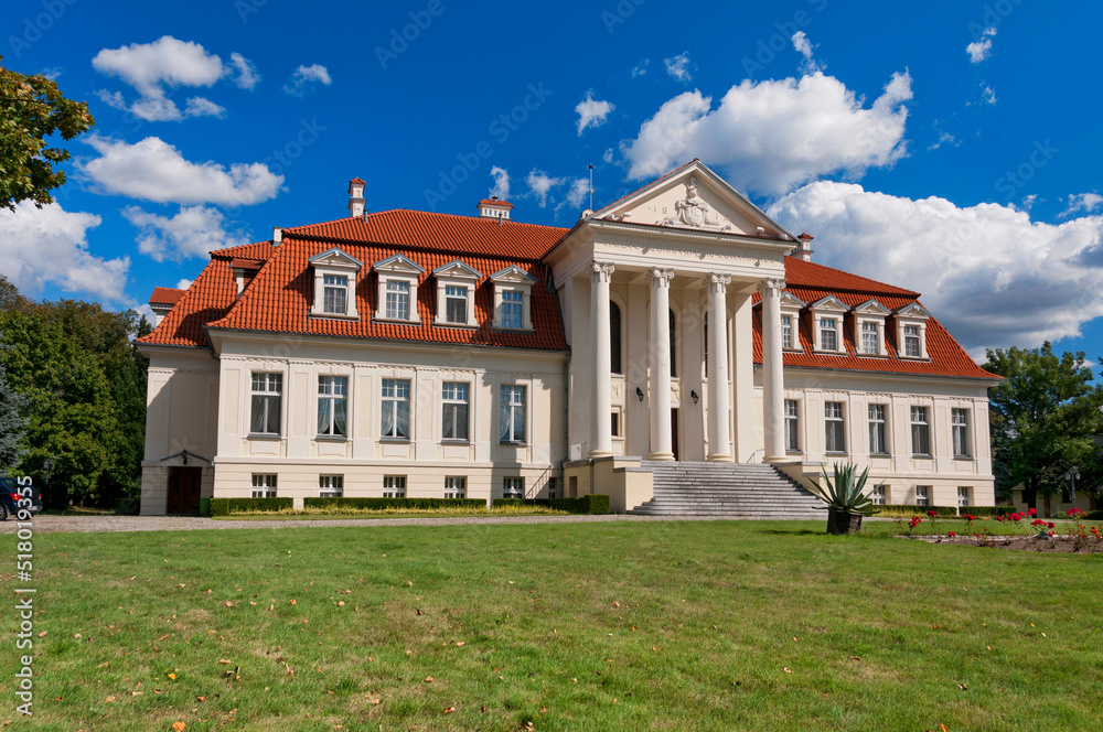 Neo-Classicist Palace in Winna Gora, Greater Poland Voivodship, Poland.