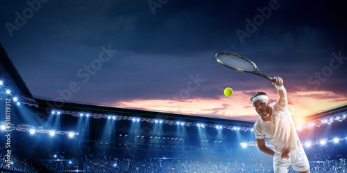 Professional tennis player . Mixed media © Sergey Nivens