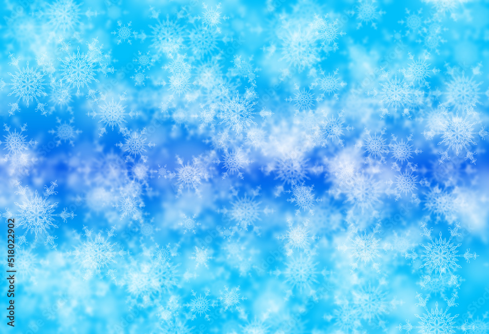 Digitally created image of Abstract blue snowflakes abstract background Digitally created image of Abstract blue snowflakes abstract background