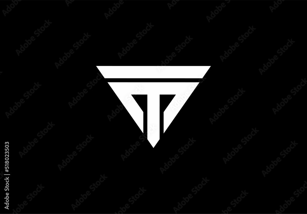 TM Mt t m monogam logo isolated on black background TM Mt t m monogam logo isolated on black background