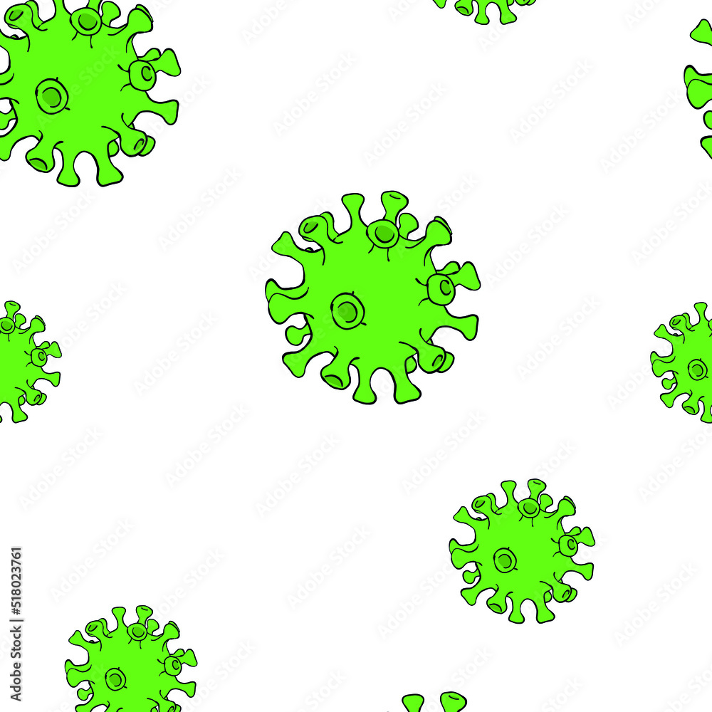 Seamless pattern on the theme of coronavirus infection