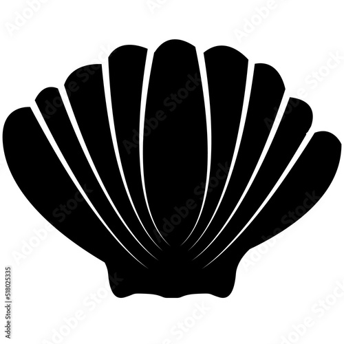 seashell icon on white background. shellfish marine sign. seashell ocean symbol. flat style.