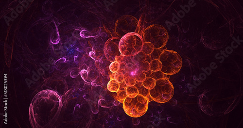 3D rendering abstract multicolor technology fractal light background