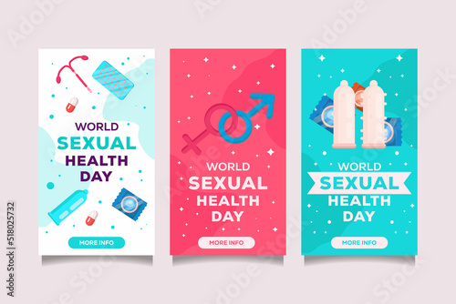 vertical banner world sexual health day illustration set