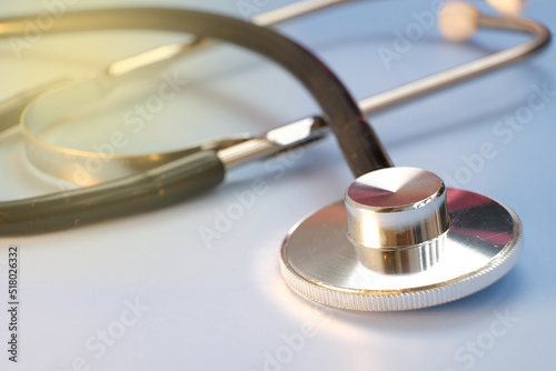 Close-up of a stethoscope with a pill, Health examinations and health care health insurance health examination concept.