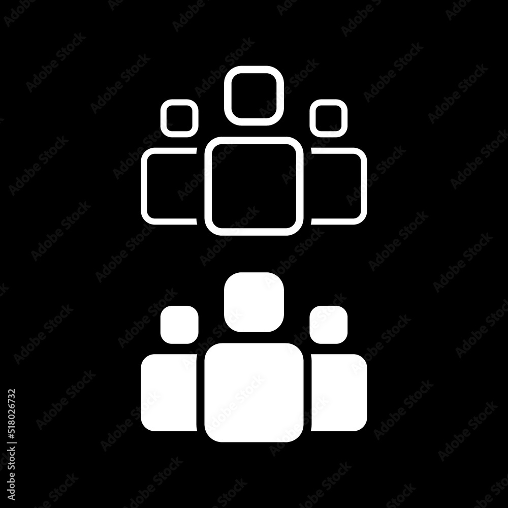People line icon, persons outline and solid vector illustration, group linear pictogram isolated on black. Eps10 vector illustration People line icon, persons outline and solid vector illustration, group linear pictogram isolated on black. Eps10 vector illustration