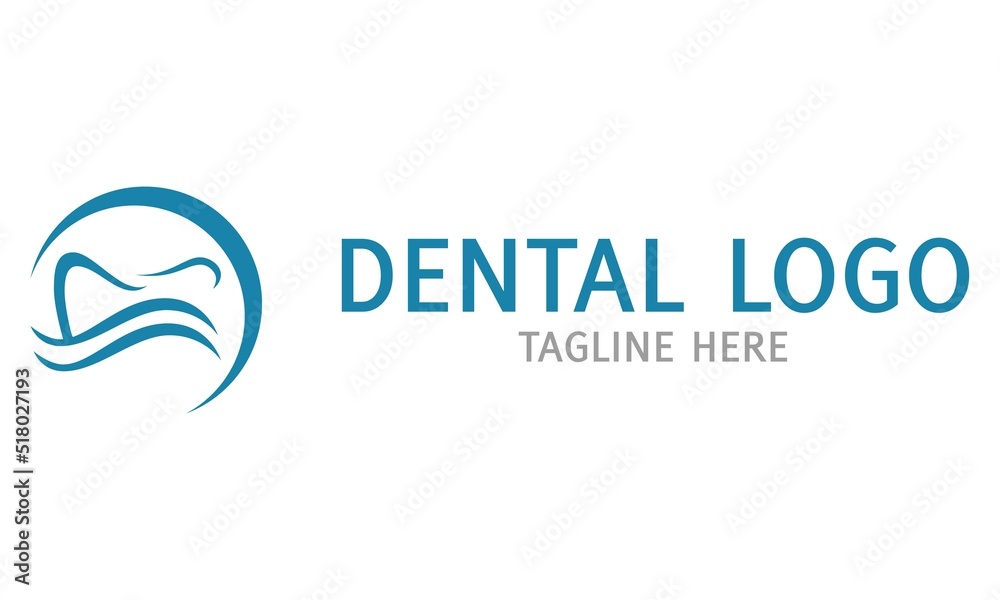 Blue Circle Tooth Dental Clinic Logo Design Concept Blue Circle Tooth Dental Clinic Logo Design Concept