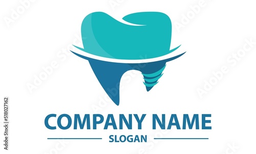 Blue Tooth Screw Dental Clinic Logo Design Concept