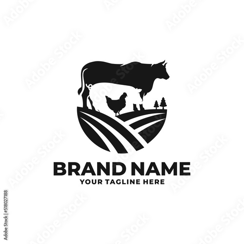 Farm animal logo vector