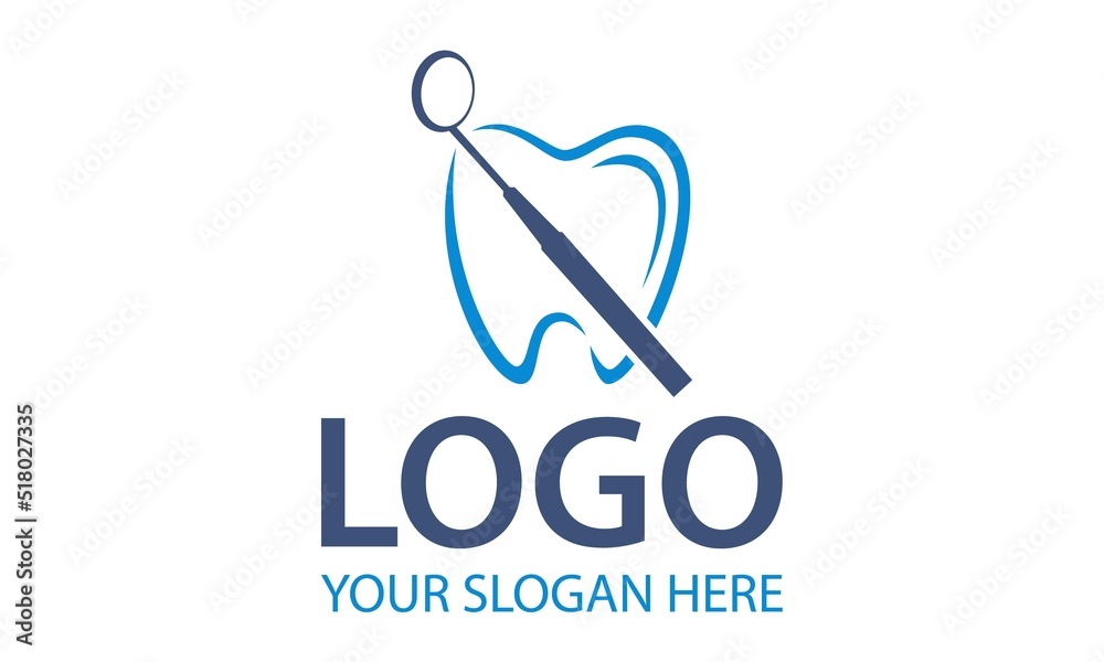 Blue Line Art Dental Clinic Logo Too Blue Line Art Dental Clinic Logo Too