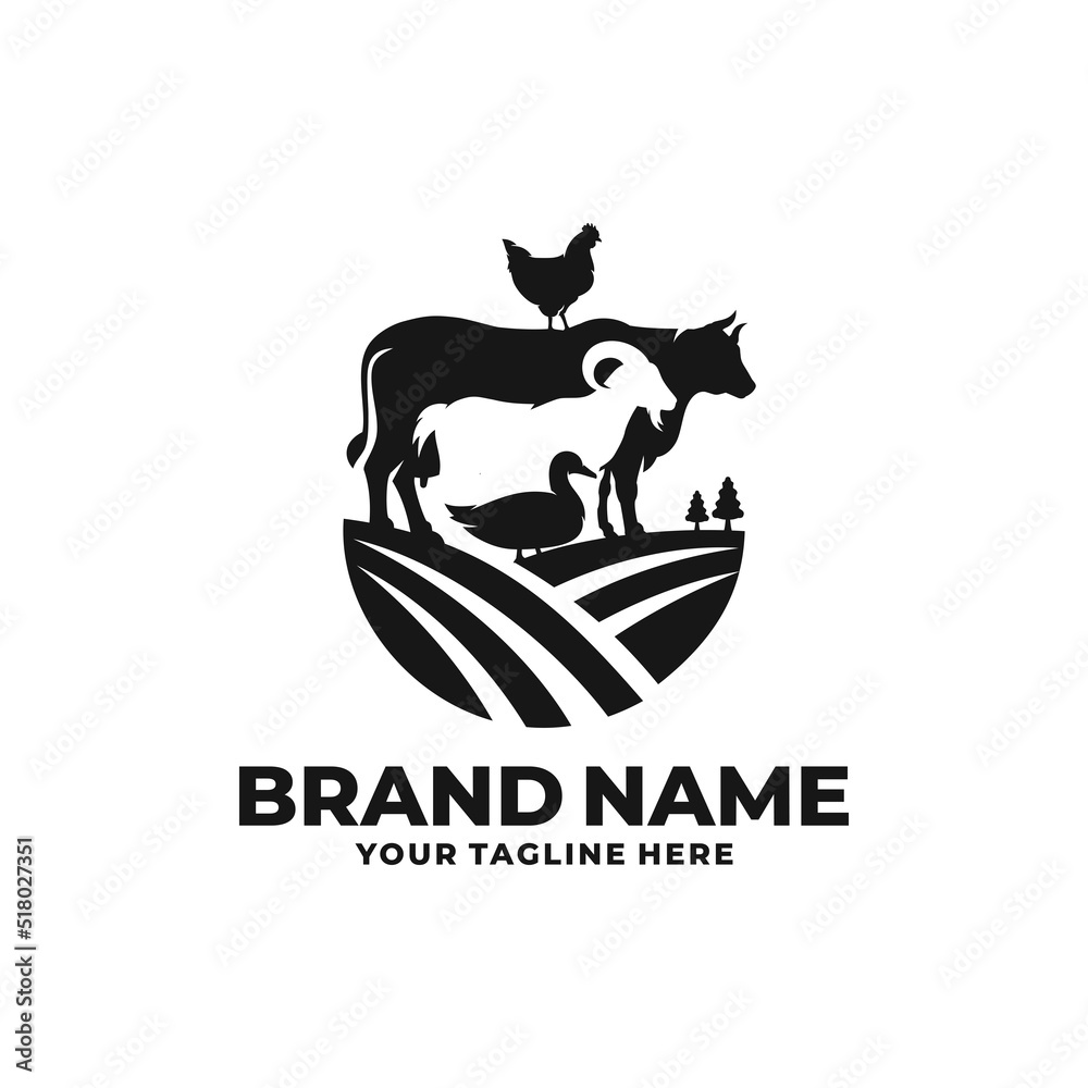 Farm animal logo vector Farm animal logo vector