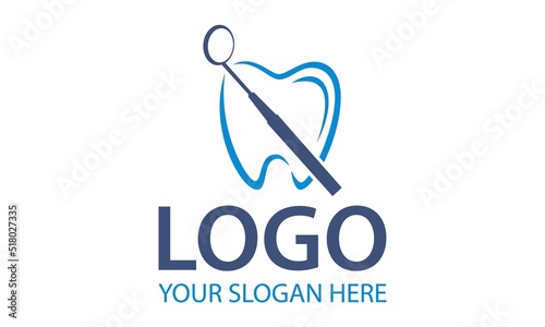 Blue Line Art Dental Clinic Logo Too
