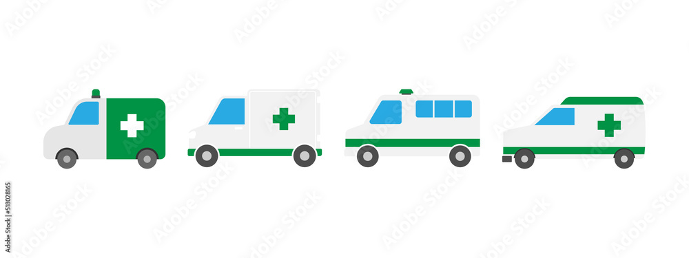Ambulance car icon set design template vector illustration