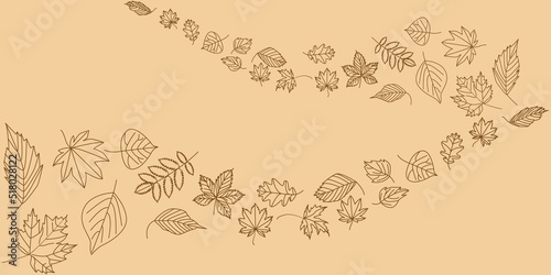 Simple autumn leaves pattern graphic. Autumnal decoration pattern background for seasonal wallpaper, banner and template design. Vector illustration.