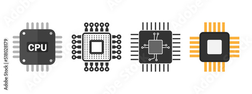 Chip icon set design template illustration vector isolated