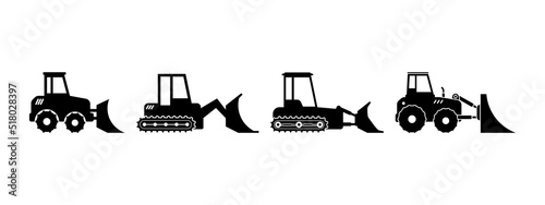 Bulldozer icon set design template vector illustration