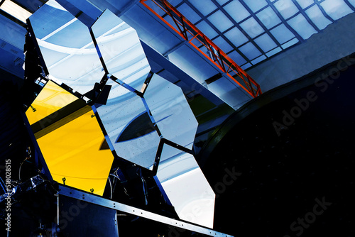 Fototapeta Naklejka Na Ścianę i Meble -  Space telescope mirror. Elements of this image furnished by NASA