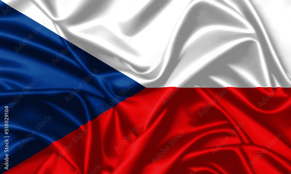 Czech Republic waving national flag close up silk texture satin illustration background Czech Republic waving national flag close up silk texture satin illustration background