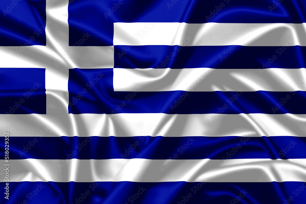 Greece national waving flag close up satin texture banner image Greece national waving flag close up satin texture banner image