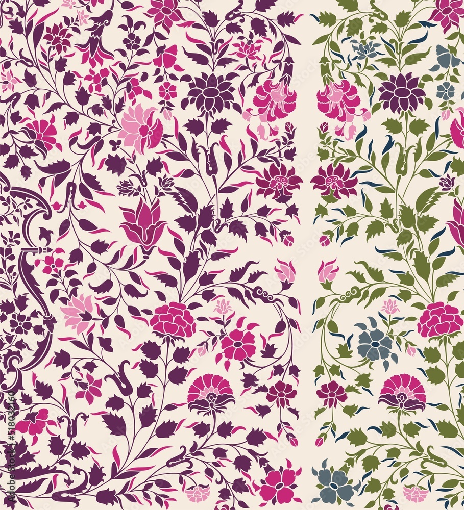 Obraz premium wedding card design, traditional paisley floral pattern , royal India