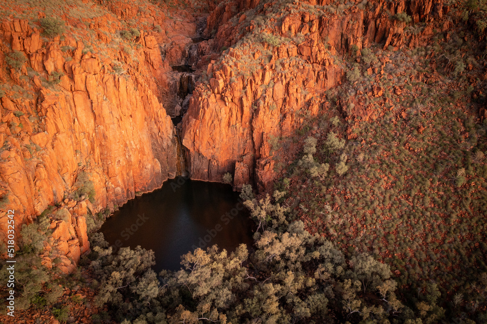 aerial view at Dawn, Python Pool, Millstream Chichester National Park