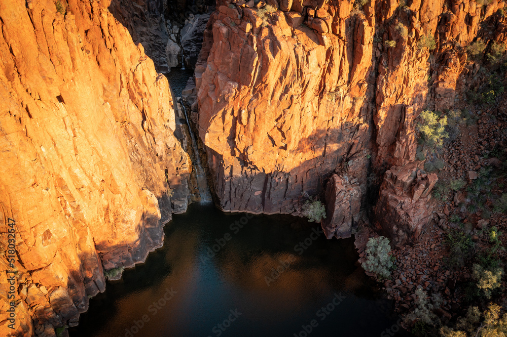 aerial view at Dawn, Python Pool, Millstream Chichester National Park