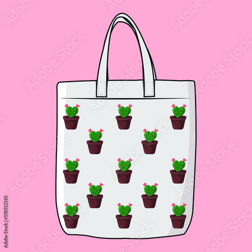 The Modern Look of White Fabric Canvas Totebag or Goodie Bag Isolated on White Colour Background