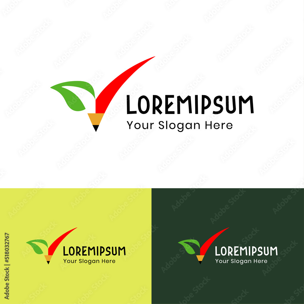 pencil and green leaf. vector illustration for education drawing icon symbol vector Premium. Day school learning center logo designs pencil and green leaf. vector illustration for education drawing icon symbol vector Premium. Day school learning center logo designs