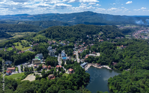 landscape of Sovata resort - Romania seen from above