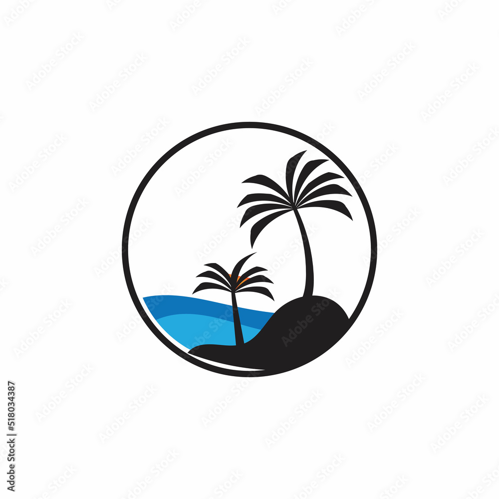 Fototapeta premium Summer beach template design.illustration