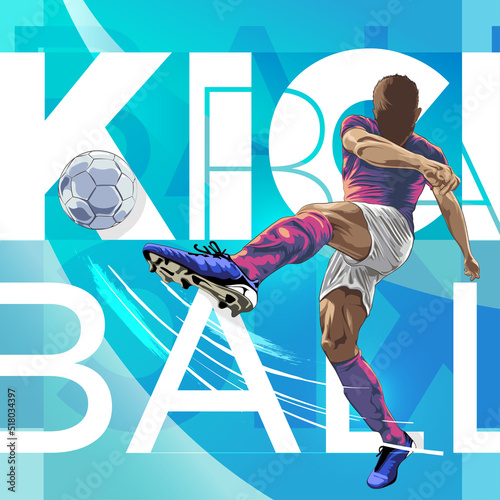 kick the ball football illustration photo