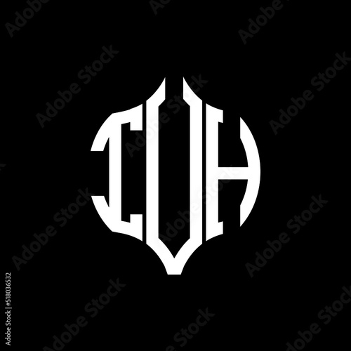 IVH letter logo. IVH best black background vector image. IVH Monogram logo design for entrepreneur and business.
 photo