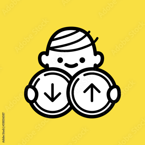 矢印、年齢不問、上下のアイコン