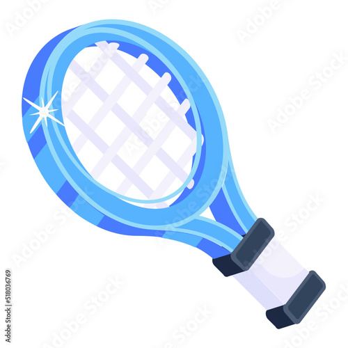 An icon of racket flat design 