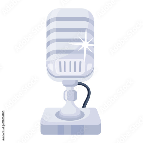 An icon of mic flat design 