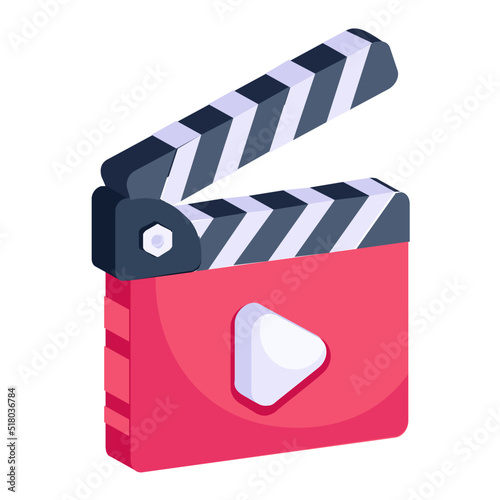 Trendy flat vector of clapperboard