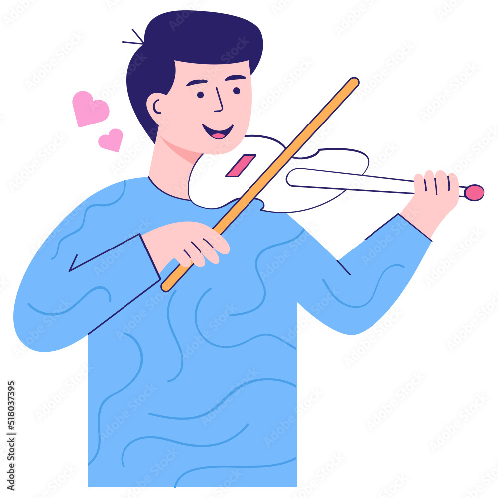Check out amazing flat illustration of violinist Check out amazing flat illustration of violinist