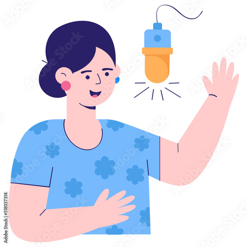 A scalable flat illustration of online podcast 